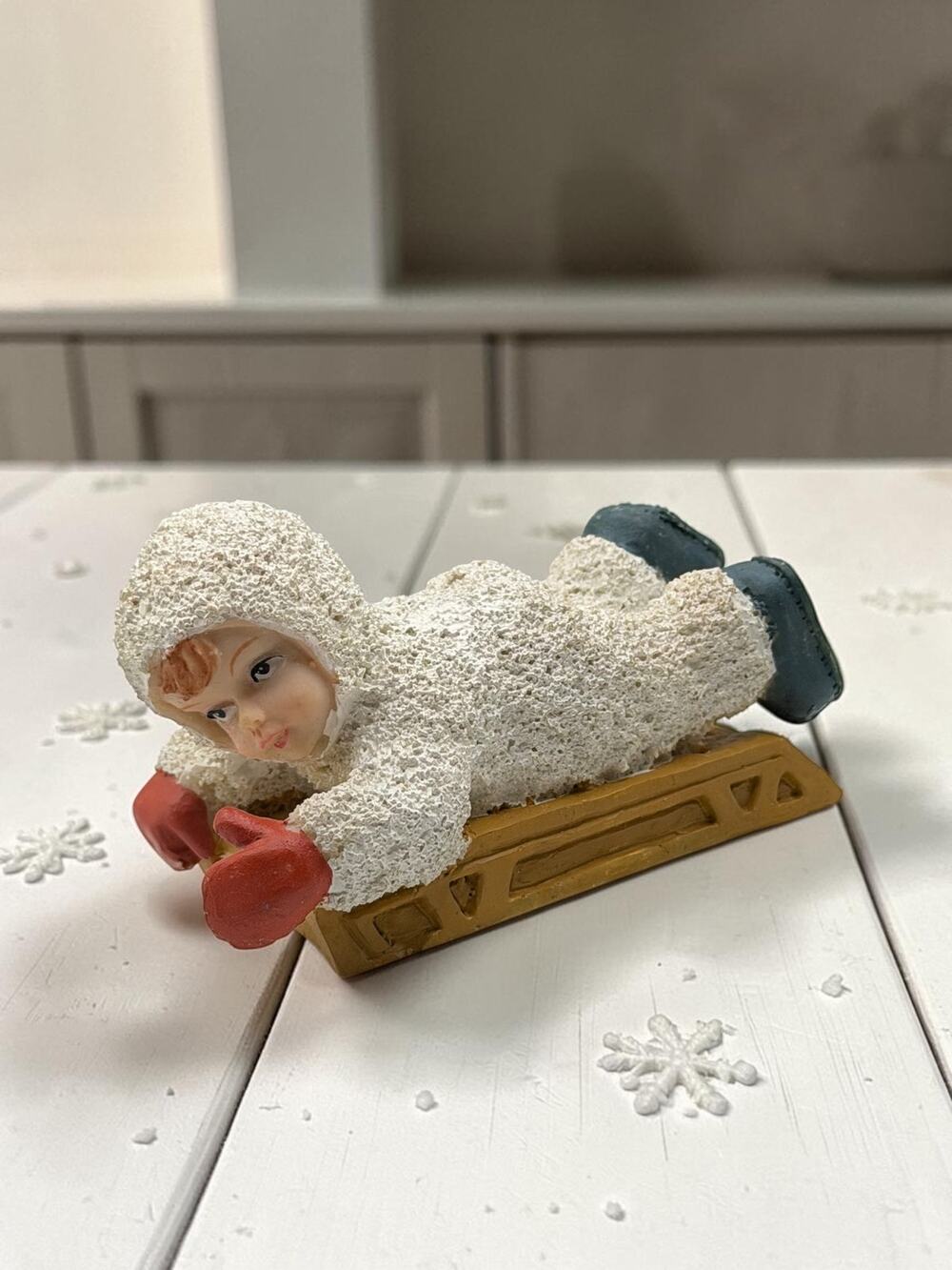 1998 Magic Creations Sledding Figurine Christmas